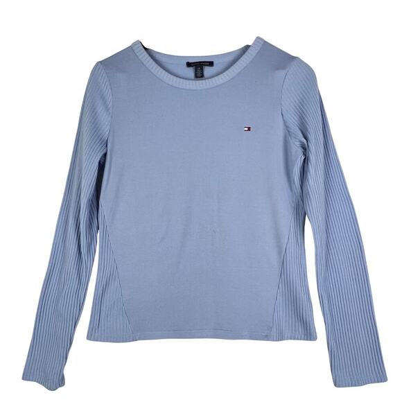 Tommy Hilfiger L 2PC Women's Ribbed Long Sleeves Modest PJ Loungewear Jogger SET - Picture 4 of 15